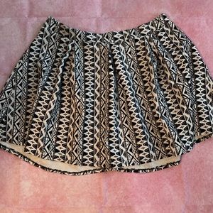 Black and White Print Skater Skirt